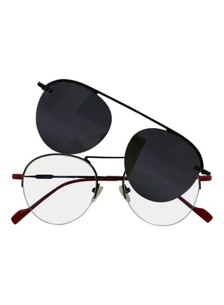 Aviator Anti-Blue Light Eyeglasses With Clip On Sunglasses 
