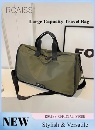 Unisex Multifunctional Fitness Bag Large Capacity Ideal for Short Trips Dry and Wet Separation Scientific Compartmentalization Versatile Travel Duffel Carry On Luggage with Frog Pendant 