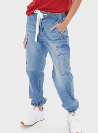 Pocket Detail Mom Jeans 