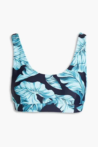 Malibu Palm Daisy printed stretch sports bra