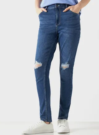Super Skinny Fit Distressed Jeans 