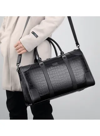 Fashion Travel Bag Large Capacity Weekend Overnight Bag for Business and Leisure (Black) 
