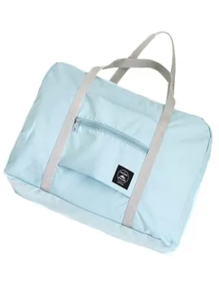 Foldable Waterproof Travel Duffle Bag Blue/Grey 