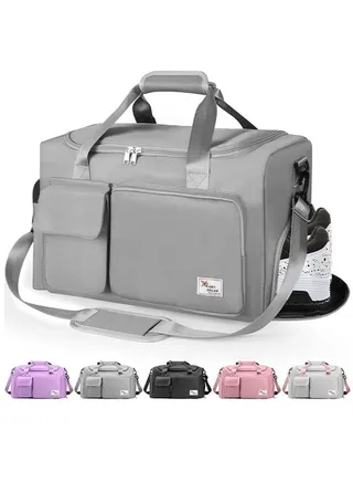 Travel Bag Sports Duffel Bag Gym Tote Bag Large Capacity Portable Foldable Travel Lightweight Waterproof Overnight Bag Weekend Sports Gym Men's Holiday Lady Carrying Duffel Bag (Grey) 