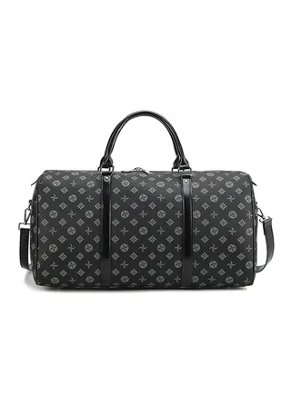 Classic Printed Duffel Bag Large Capacity Bag Black 