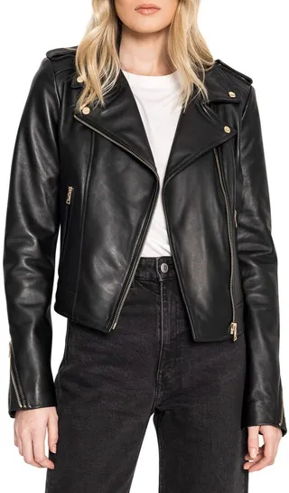 Donna Leather Biker Jacket
