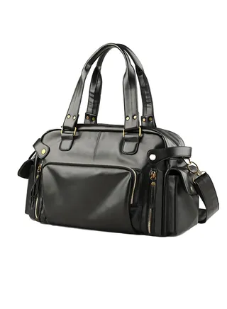 Leather Duffel Bag Full Grain Leather Travel Bag Weekend Bag Gym 
