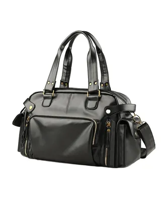 Leather Duffel Bag Full Grain Leather Travel Bag Weekend Bag Gym 