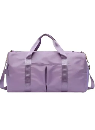 Gym Bag Dry Wet Separated Waterproof Sport Duffel Bag with Shoes Compartment for Sport Yoga Travel Fitness Overnight Weekend with Shoulder Strap Purple 