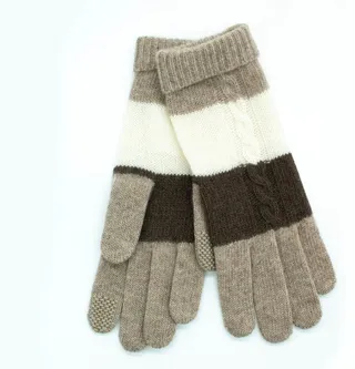 Cashmere tech gloves with cables