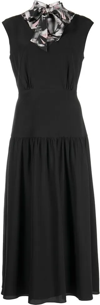 Neck-Tie Midi Dress