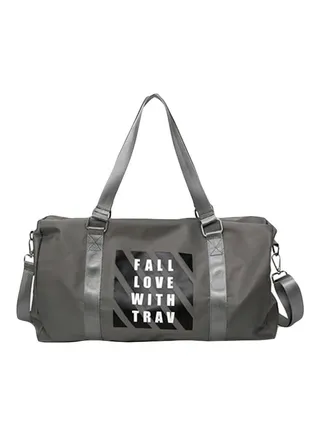 Printed Duffel Bag Grey 
