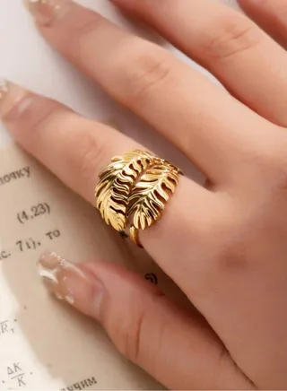 18k Gold Plated Stainless Steel Ring For Women One Size 