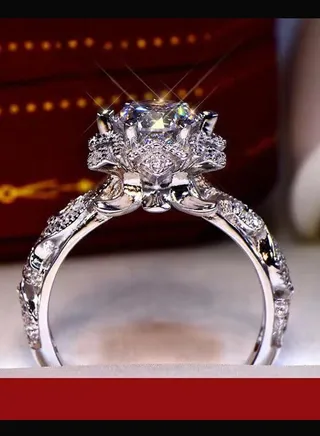 1 Carat Pt950 Plated Simulated Mosan Diamond Ring For Women's Wedding Ring Engagement Ring 
