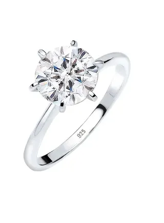 Silver Studded Ring Engagement Ring for Women - Sterling Silver with Simulated Diamond Cubic Zirconia Opening Ring 