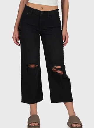 Wide Leg Ripped Jeans 