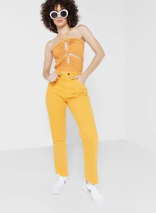 High Waist Straight Jeans 