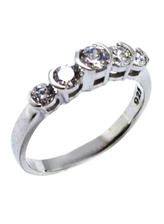 Sterling Silver Zircon Studded Ring 