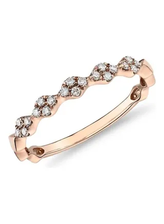 18 Karat Rose Gold Zig-Zag Diamond Ring 