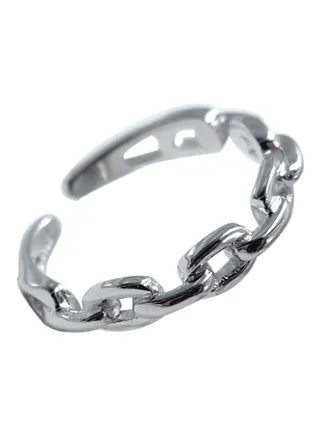 925 Sterling Silver Vintage Chain Ring 