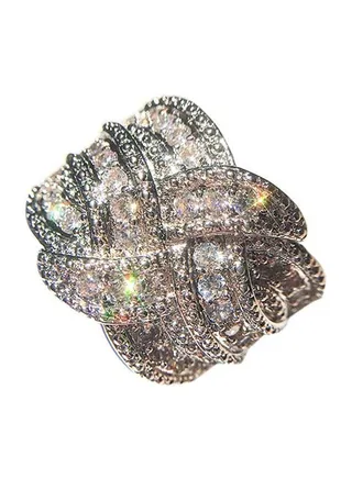 925 Sterling Silver Zircon Stone Studded Ring 