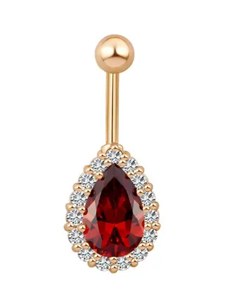 Water Drop Rhinestone Barbell Belly Button Navel Ring 