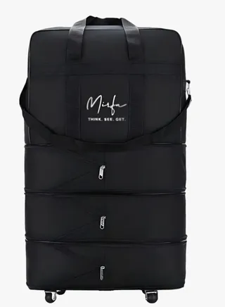Expandable Medium Sized Travel Oxford Duffel Bag With 4 Spinner Wheels 