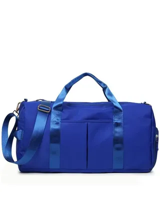 Gym Bag with Shoes Compartment, Sports Bag with Waterproof Pocket for Wet Towels, Travel Duffel Bag for Men and Women by MahMir (Shinning Blue) 