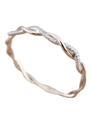 Diamond Studded Twisted Ring 
