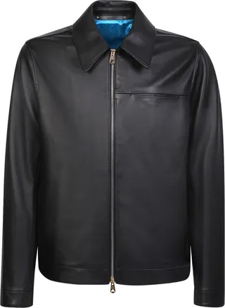 Zip-front Leather Jacket
