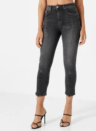 High Waist Slim Fit Jeans Black 
