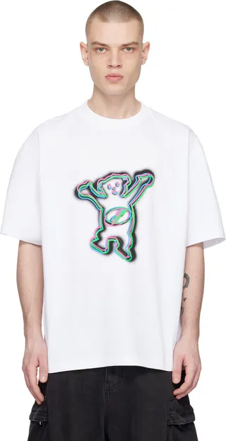 We11done White Teddy Print T-Shirt