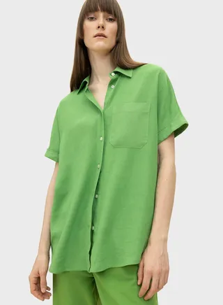 Regular Fit Short Sleeve Button Down Shirt