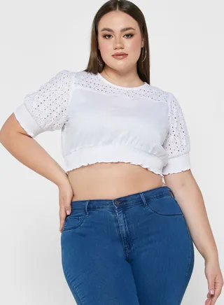 Embroidered Puff Sleeve Top 