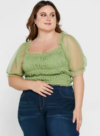 Gathered Tulle Top 