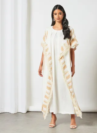 Comfortable Modest Bisht Saffron 