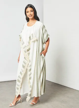 Comfortable Modest Bisht Khaki 