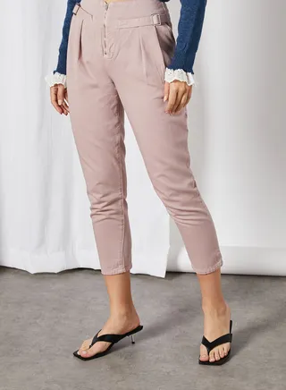 High Waist Mom Jeans Dusty Rose 