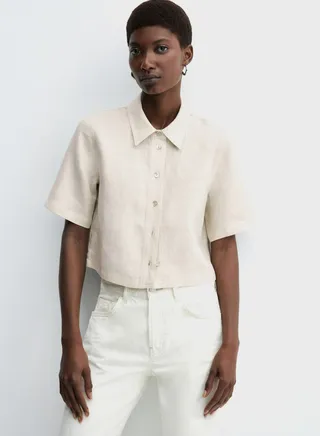 Button Down Crop Shirt 
