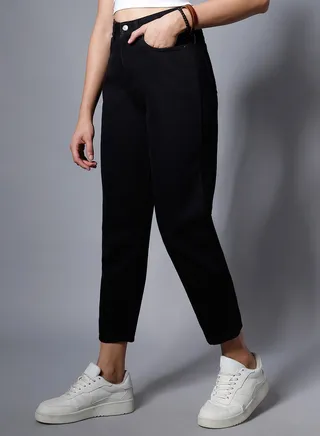 Women High-Rise Mom Fit Jeans 