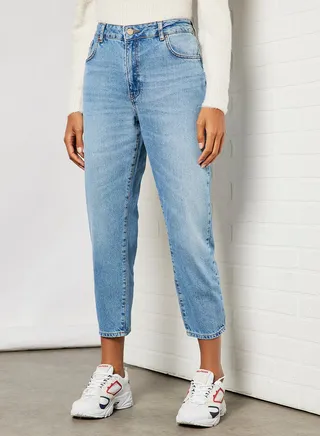 High Waist Mom Jeans Light Blue 