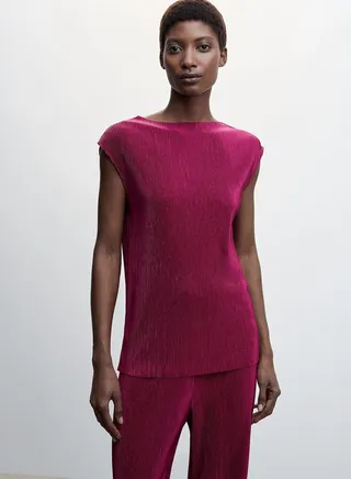 Pleated Satin Top 