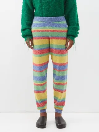 Striped Cashmere Track Pants