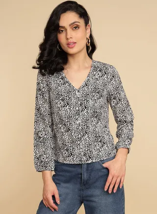Printed Three-Quarter Sleeve Shirt Multicolour 