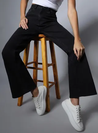 Stretch Flare Fit Clean Look Jeans 