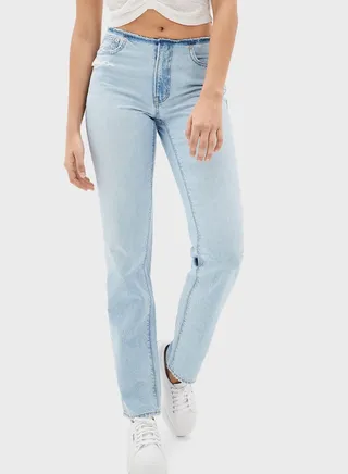 High Waist Straight Jeans 