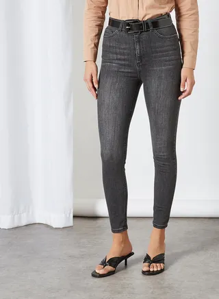 Washed Skinny Jeans Anthracite 