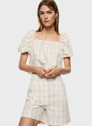 Puff Sleeve Square Neck Top 