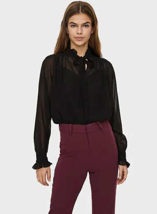 Tie Knot Mesh Detail Top 