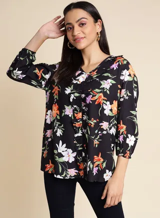 Long Sleeve Casual Top Multicolour 